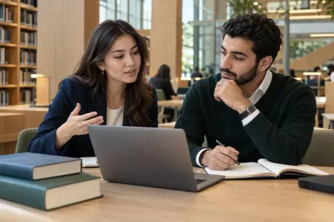 طلاب يستكشفون خطوتهم الأكاديمية أو المهنية التالية